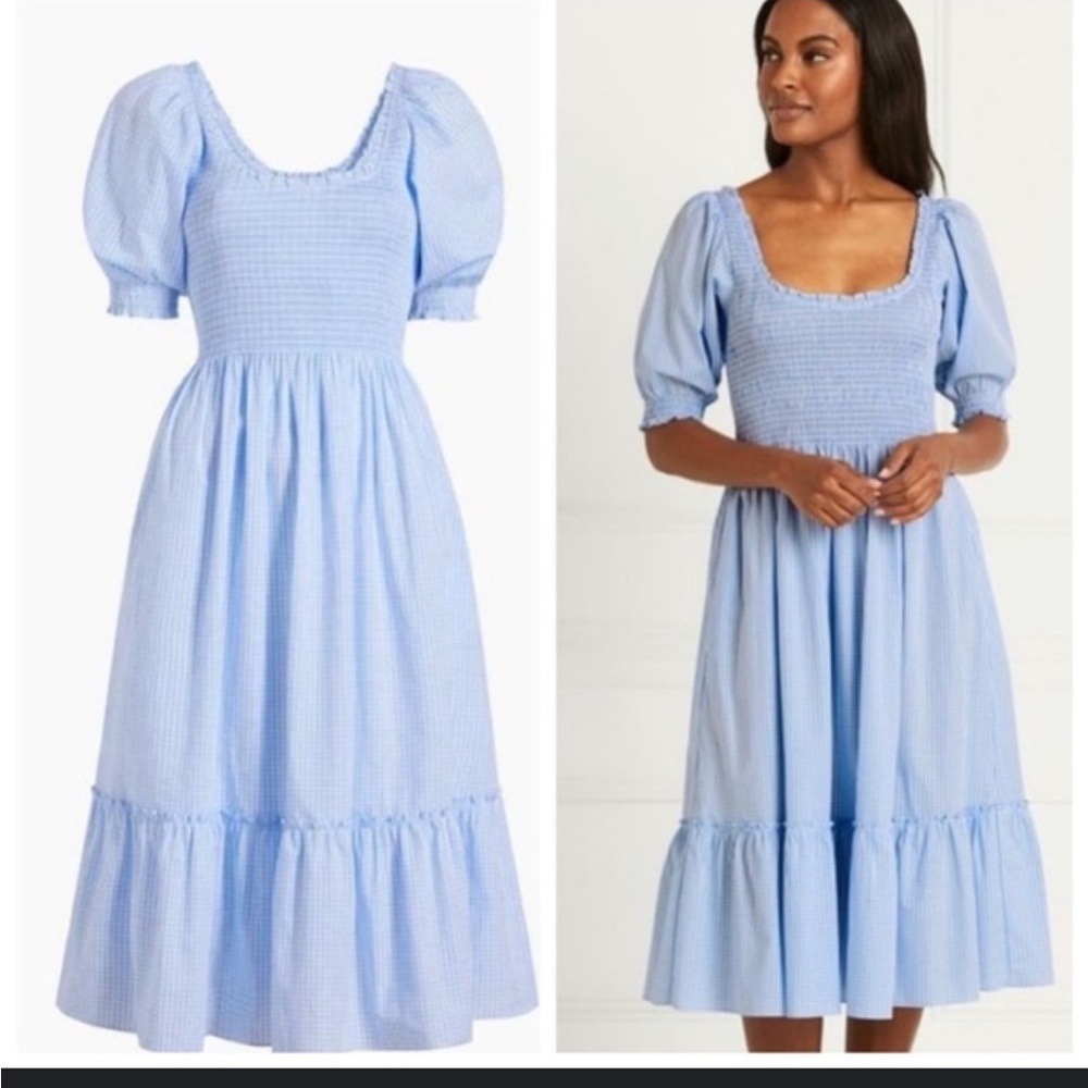 Hill House Home Louisa Nap Dress in Hydrangea Blue Gingham. Size Small.